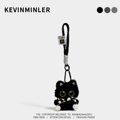 Kevinminler Original Cute Little Black Cat Plush Doll Keychain Bag Pendant Doll Car Pendant Decoration Gift
