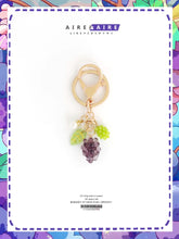 Cute Fruit Green Purple Grape Pearl Keychain Airpods Pendant Bag Zipper Buckle Pendant Gift Accessories