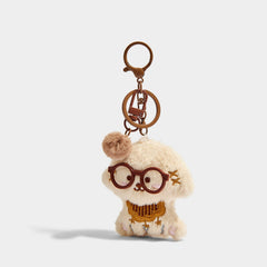 Kevinminler Creates Cute Glasses Puppy Plush Bag Pendant Keychain Doll Pendant Christmas Gift