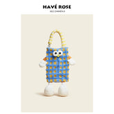 Haverose Original Cute Plush Doll Car Toilet Paper Box Creative Household Tissue Box Wall-Mounted Storage Bag