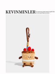 Kevinkinler Original Cute Strawberry Cake Plush Doll Keychain Bag Pendant Pendant Birthday Gift