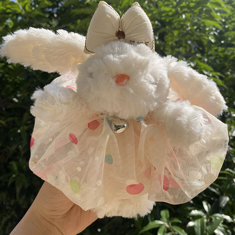 Cute Tulip Gauze Skirt, Long Ears, Rabbit Bag Pendant, High-End Plush Pendant, Keychain, Bestie Gift
