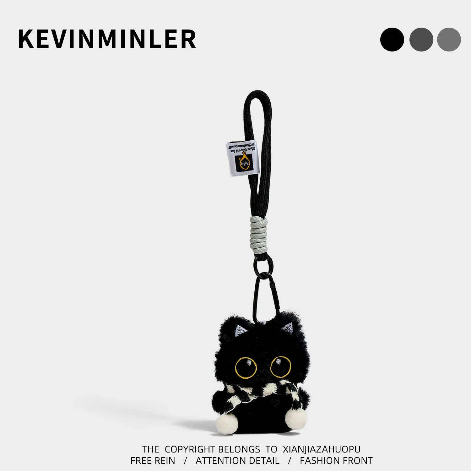 Kevinminler Original Cute Little Black Cat Plush Doll Keychain Bag Pendant Doll Car Pendant Decoration Gift