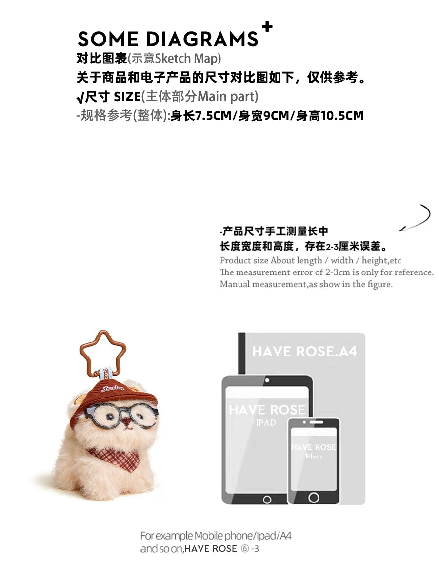 Haverose Original Niche Schoolbag Pendant Small Doll Creative Plush Cartoon Toy Doll Bag Pendant For Women