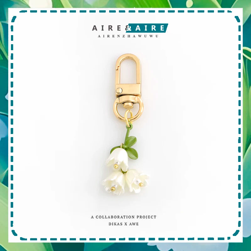 Forest Style Lily Of The Valley Keychain, Sweet Little Fresh Flower, Airpods Pendant, U Disk Anti-Lost Bag Pendant