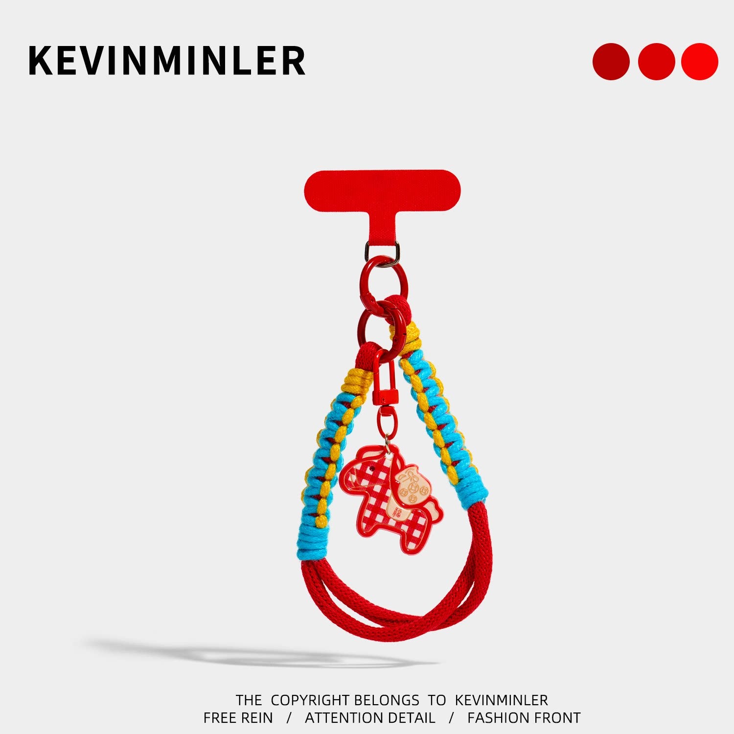 Kevinminler Original Lucky Bag Pony Bag Pendant Mobile Phone Lanyard Blue Braided Rope Pendant Birthday Gift