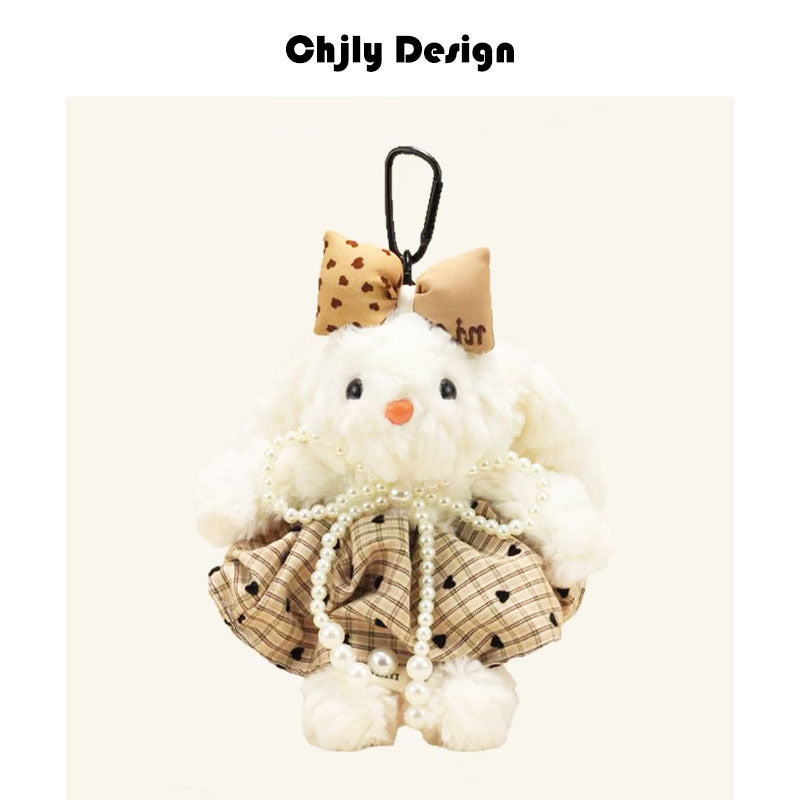 Cute Tulip Gauze Skirt, Long Ears, Rabbit Bag Pendant, High-End Plush Pendant, Keychain, Bestie Gift