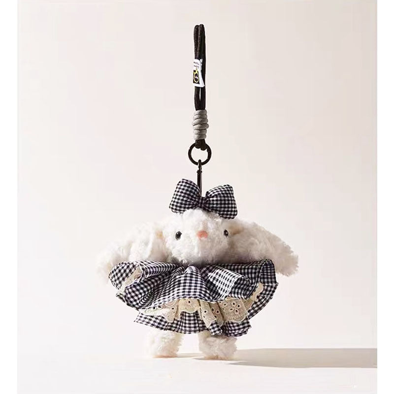 Cute Tulip Gauze Skirt, Long Ears, Rabbit Bag Pendant, High-End Plush Pendant, Keychain, Bestie Gift