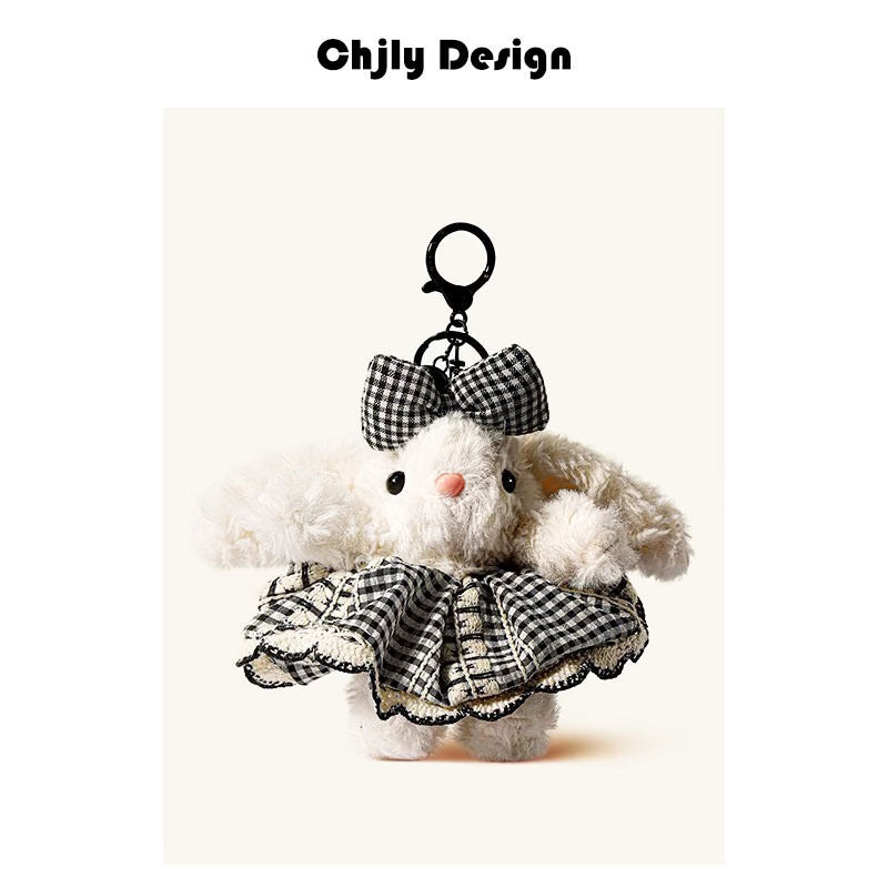 Cute Tulip Gauze Skirt, Long Ears, Rabbit Bag Pendant, High-End Plush Pendant, Keychain, Bestie Gift