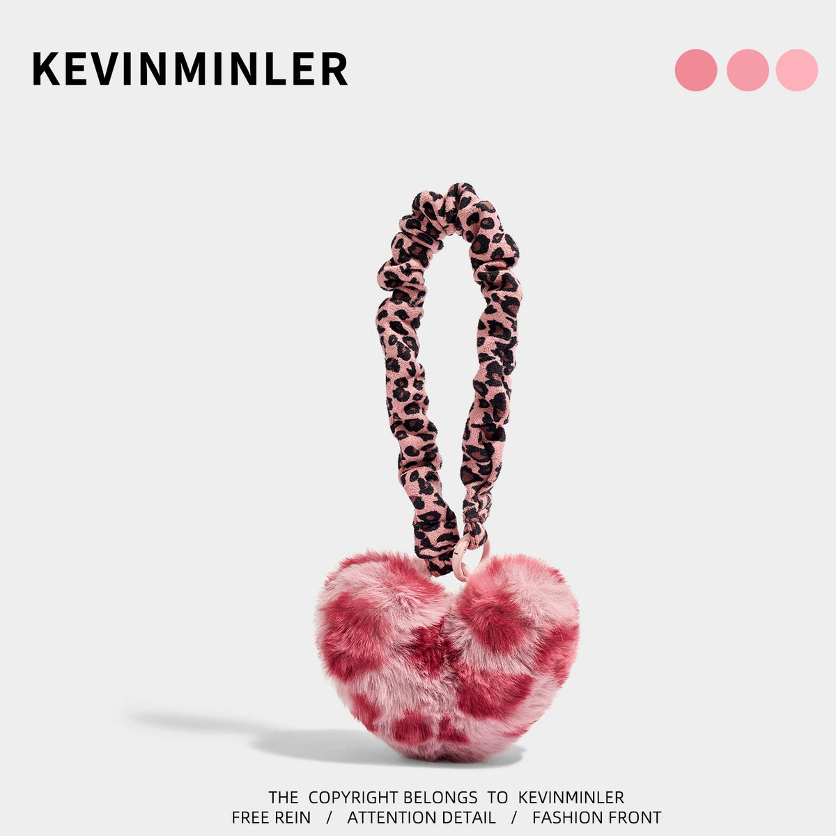 Kevinminler Original Leopard Print Plush Love Bag Pendant Cute Keychain Trendy Play Pendant New Year Gift