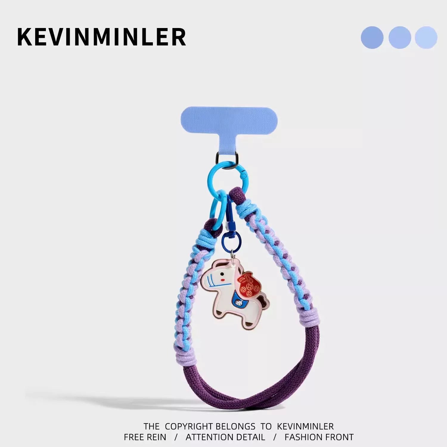 Kevinminler Original Lucky Bag Pony Bag Pendant Mobile Phone Lanyard Blue Braided Rope Pendant Birthday Gift