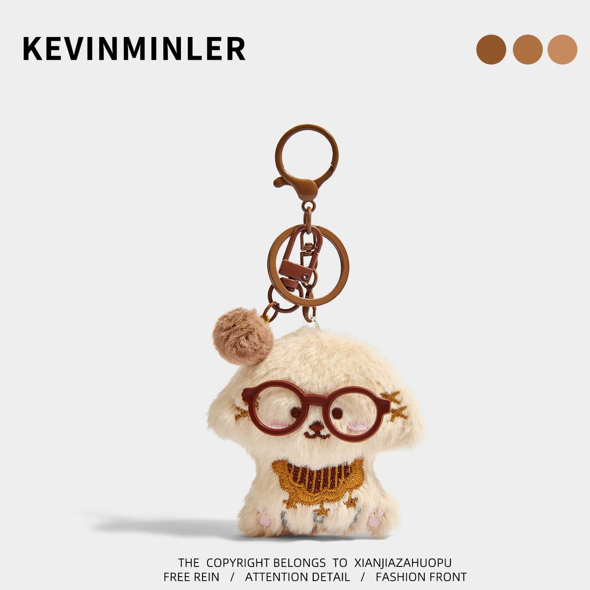 Kevinminler Creates Cute Glasses Puppy Plush Bag Pendant Keychain Doll Pendant Christmas Gift