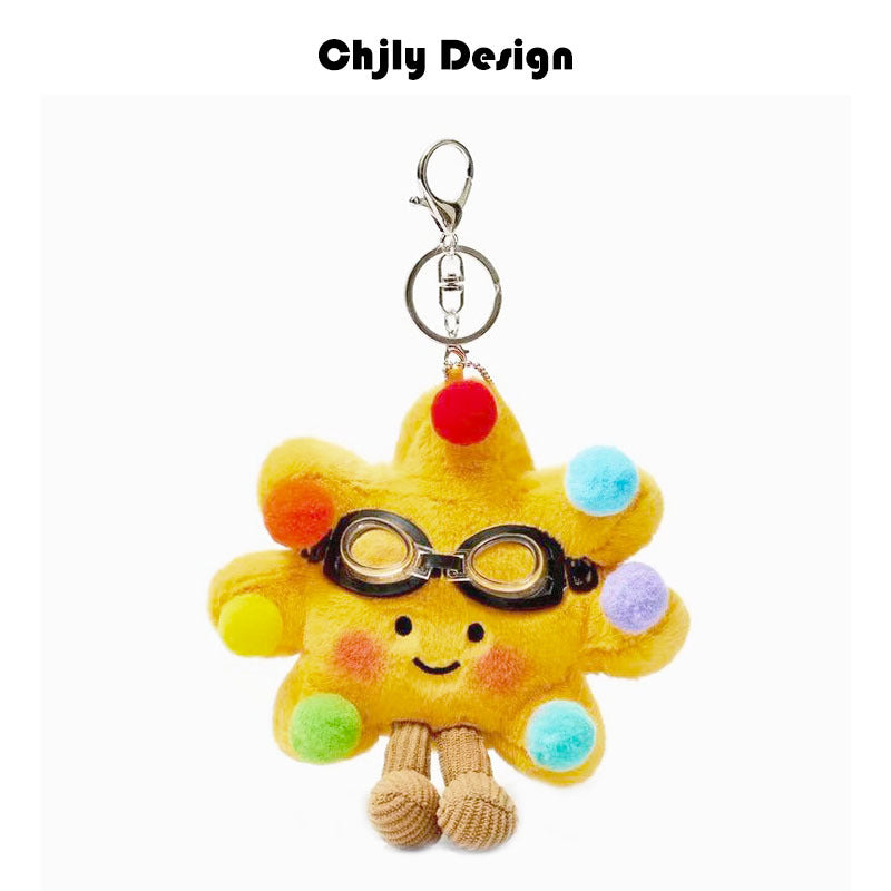 Jc Same Style Simulation Cute Croissant Bread Doll Bag Pendant Creative Plush Vegetable And Fruit Keychain For Women
