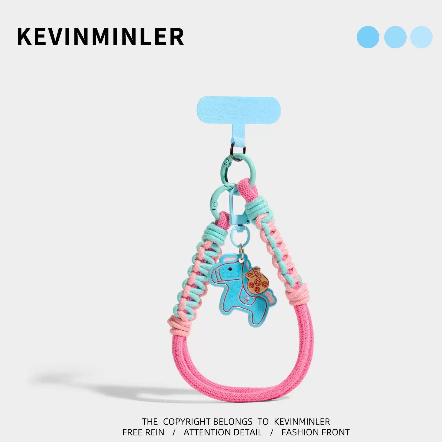 Kevinminler Original Lucky Bag Pony Bag Pendant Mobile Phone Lanyard Blue Braided Rope Pendant Birthday Gift