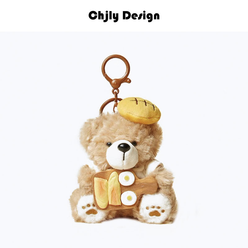 New Niche Baked Bear Bag Pendant, High-End Plush Toy, School Bag Pendant, Cute Keychain