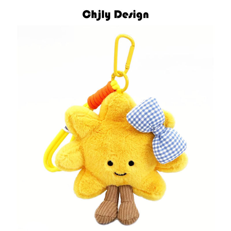 Jc Same Style Simulation Cute Croissant Bread Doll Bag Pendant Creative Plush Vegetable And Fruit Keychain For Women