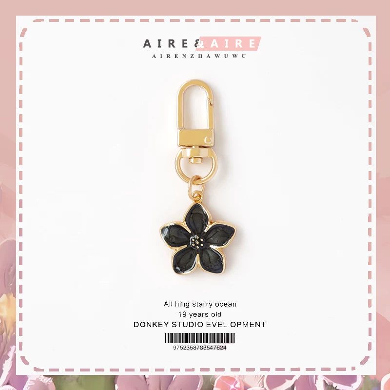Cute And Elegant White Pear Flower Airpods Key Chain U Disk Anti-Lost Accessory Bag Zipper Buckle Flower Pendant