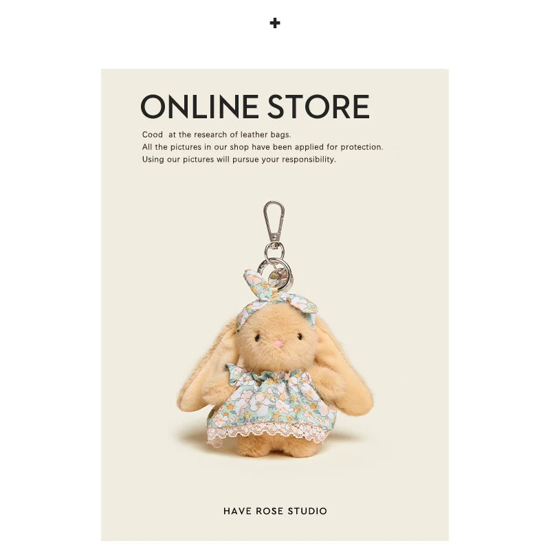 Haverose Original Niche Rabbit Pendant Small Doll Cute Plush Doll Holiday Gift School Bag Pendant For Women