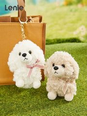 Smart Dog Doll Bag Pendant Little Teddy Key Chain Cute Stuffed Doll Girl School Bag Pendant