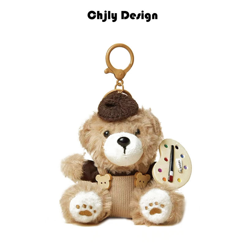 New Niche Baked Bear Bag Pendant, High-End Plush Toy, School Bag Pendant, Cute Keychain