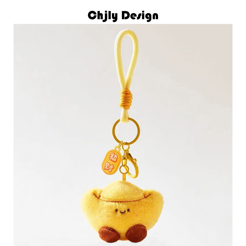 Jc Same Style Simulation Cute Croissant Bread Doll Bag Pendant Creative Plush Vegetable And Fruit Keychain For Women