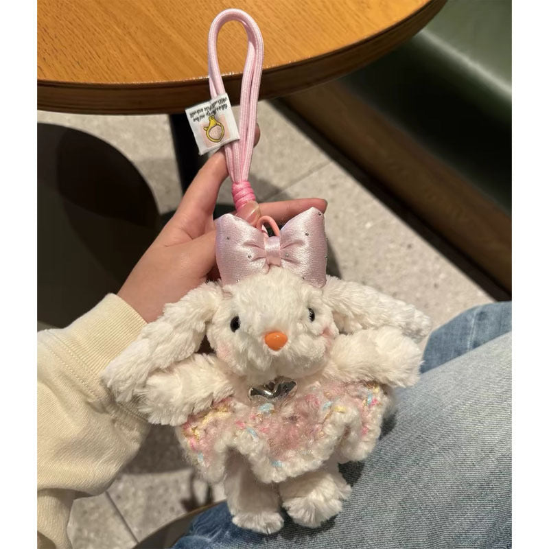 Cute Tulip Gauze Skirt, Long Ears, Rabbit Bag Pendant, High-End Plush Pendant, Keychain, Bestie Gift