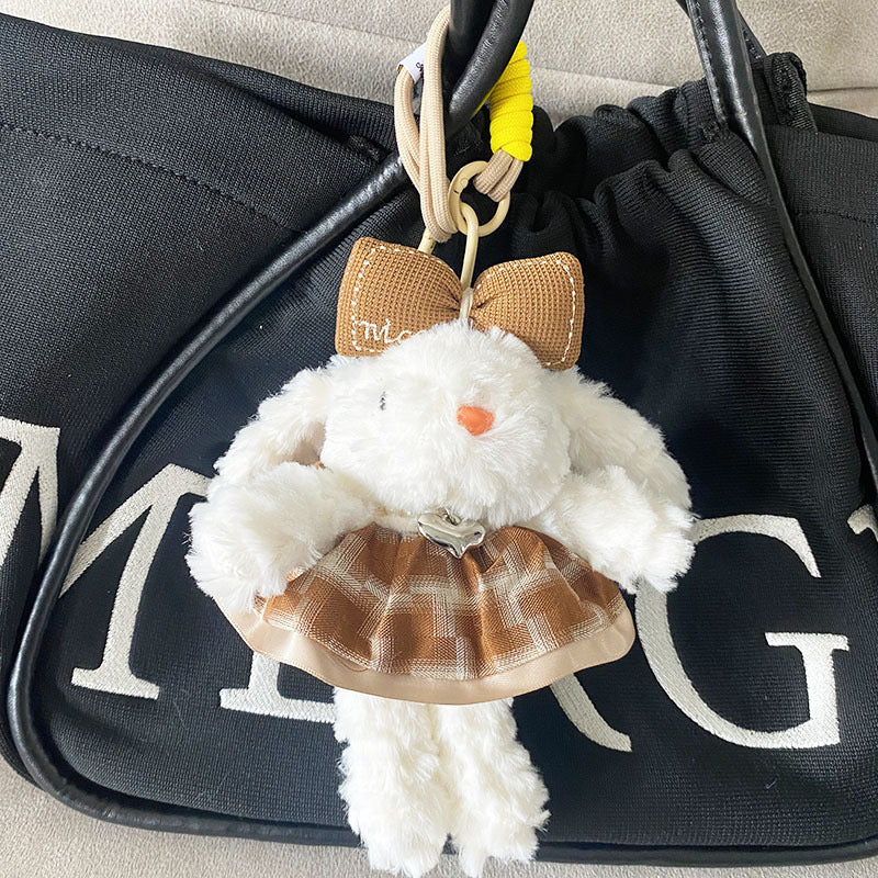 Cute Tulip Gauze Skirt, Long Ears, Rabbit Bag Pendant, High-End Plush Pendant, Keychain, Bestie Gift