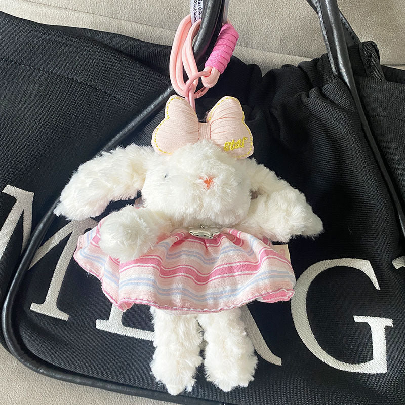 Cute Tulip Gauze Skirt, Long Ears, Rabbit Bag Pendant, High-End Plush Pendant, Keychain, Bestie Gift