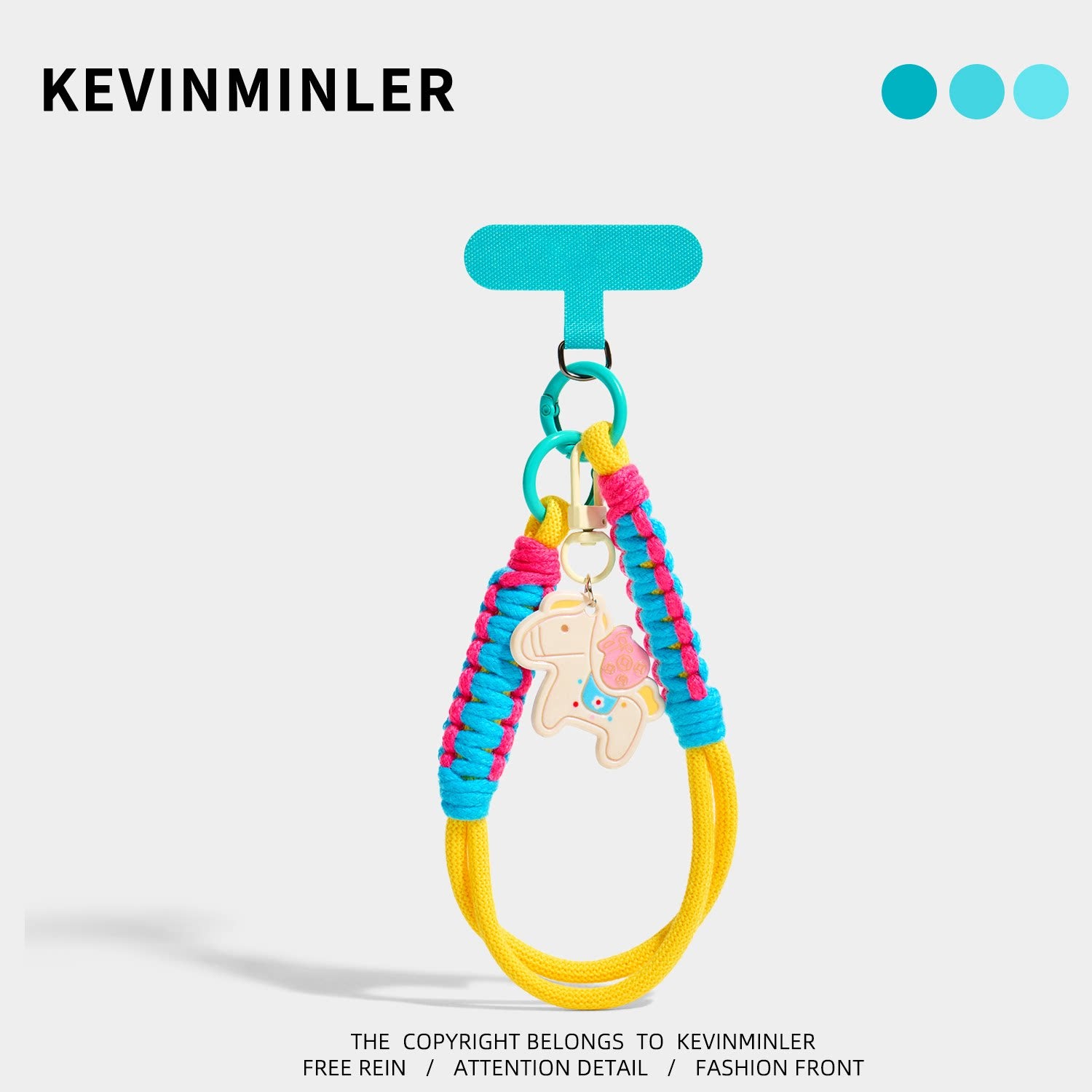 Kevinminler Original Lucky Bag Pony Bag Pendant Mobile Phone Lanyard Blue Braided Rope Pendant Birthday Gift