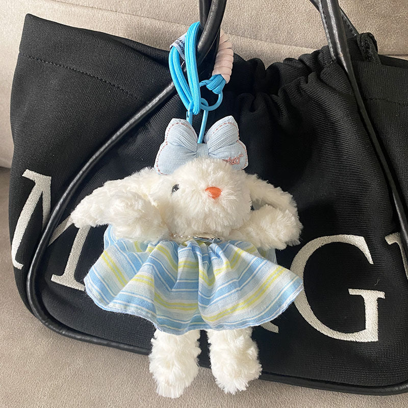 Cute Tulip Gauze Skirt, Long Ears, Rabbit Bag Pendant, High-End Plush Pendant, Keychain, Bestie Gift