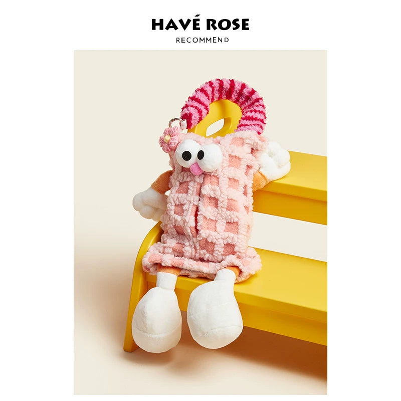 Haverose Original Cute Plush Doll Car Toilet Paper Box Creative Household Tissue Box Wall-Mounted Storage Bag