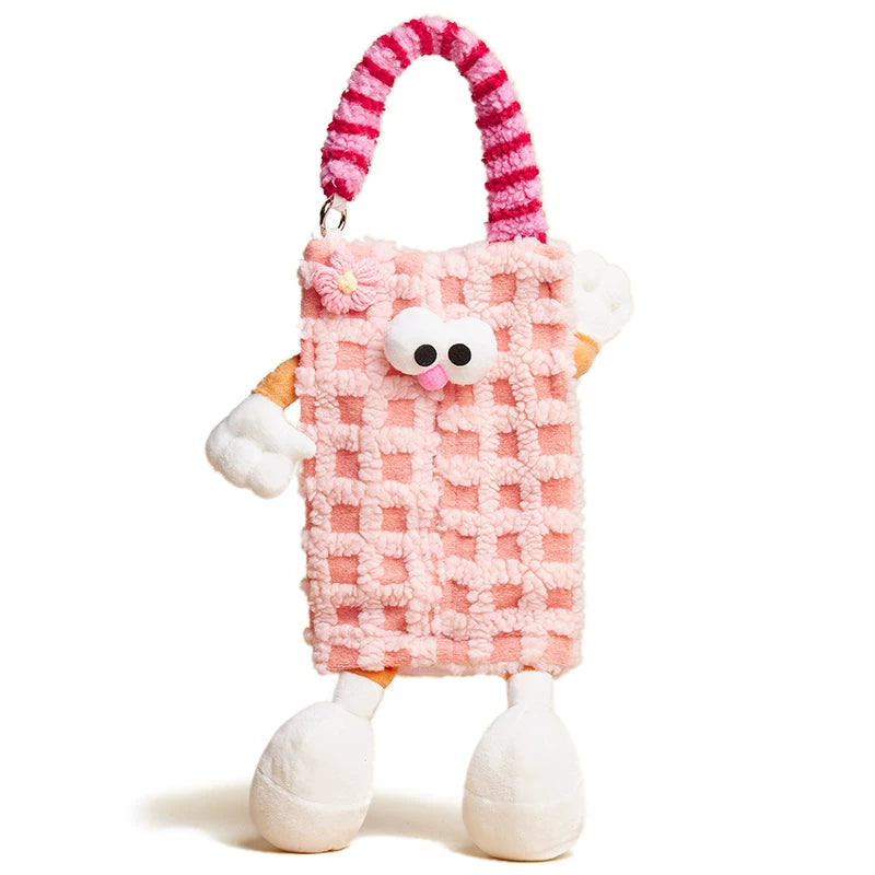 Haverose Original Cute Plush Doll Car Toilet Paper Box Creative Household Tissue Box Wall-Mounted Storage Bag