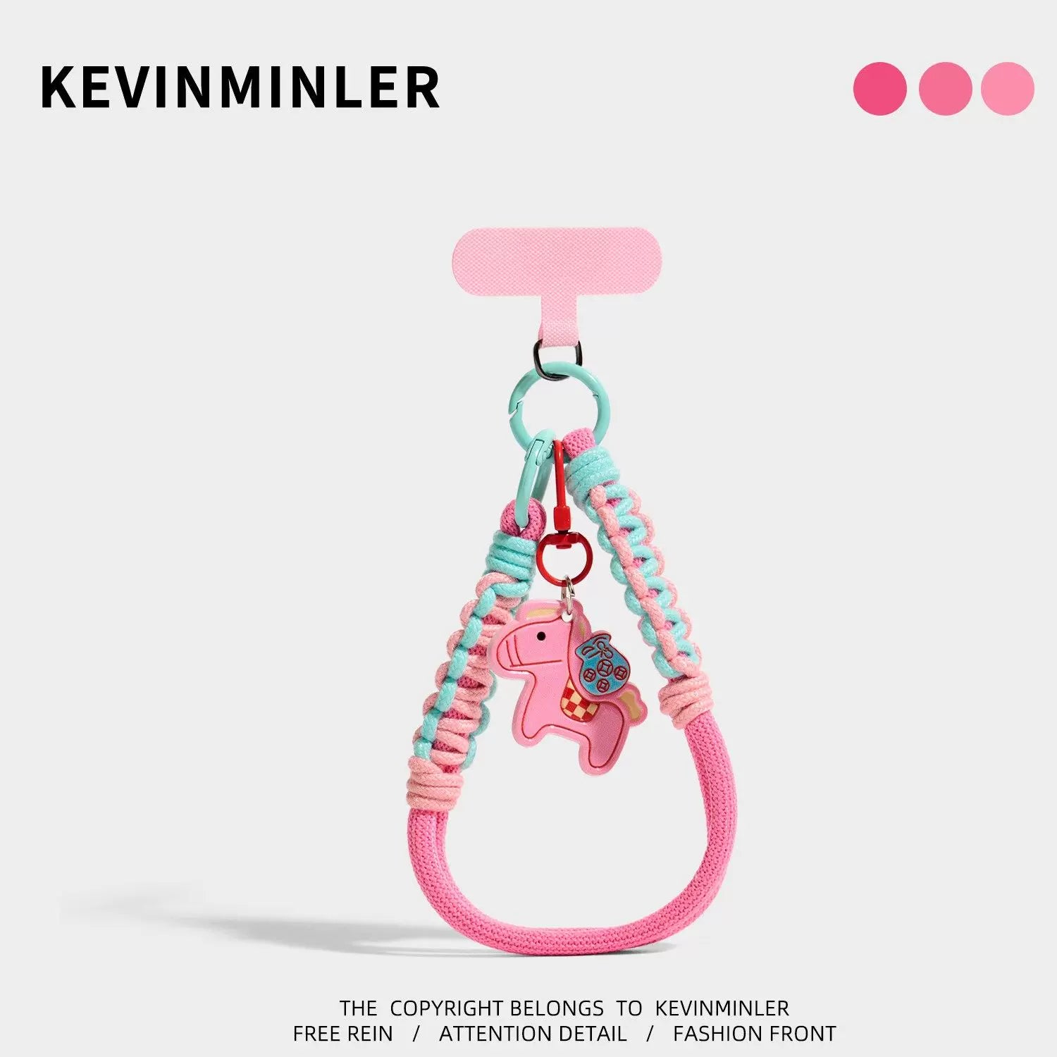 Kevinminler Original Lucky Bag Pony Bag Pendant Mobile Phone Lanyard Blue Braided Rope Pendant Birthday Gift