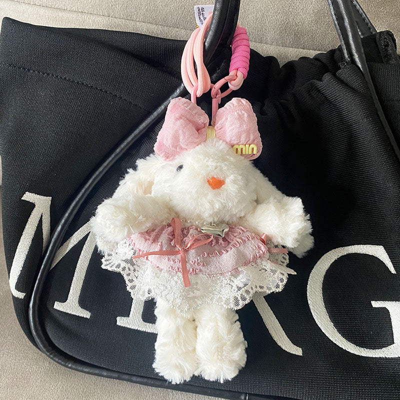 Cute Tulip Gauze Skirt, Long Ears, Rabbit Bag Pendant, High-End Plush Pendant, Keychain, Bestie Gift