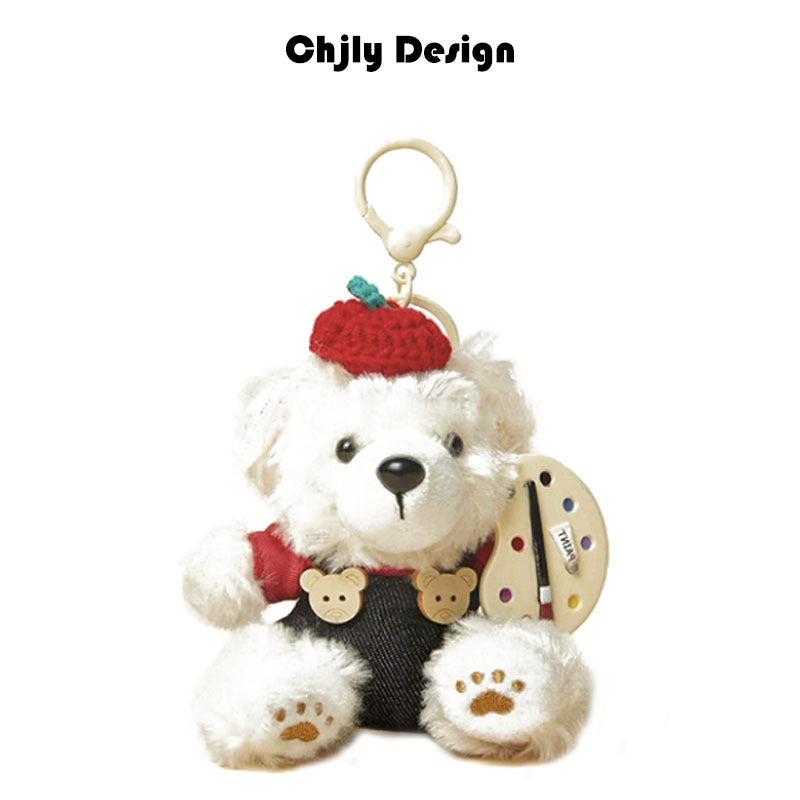 New Niche Baked Bear Bag Pendant, High-End Plush Toy, School Bag Pendant, Cute Keychain
