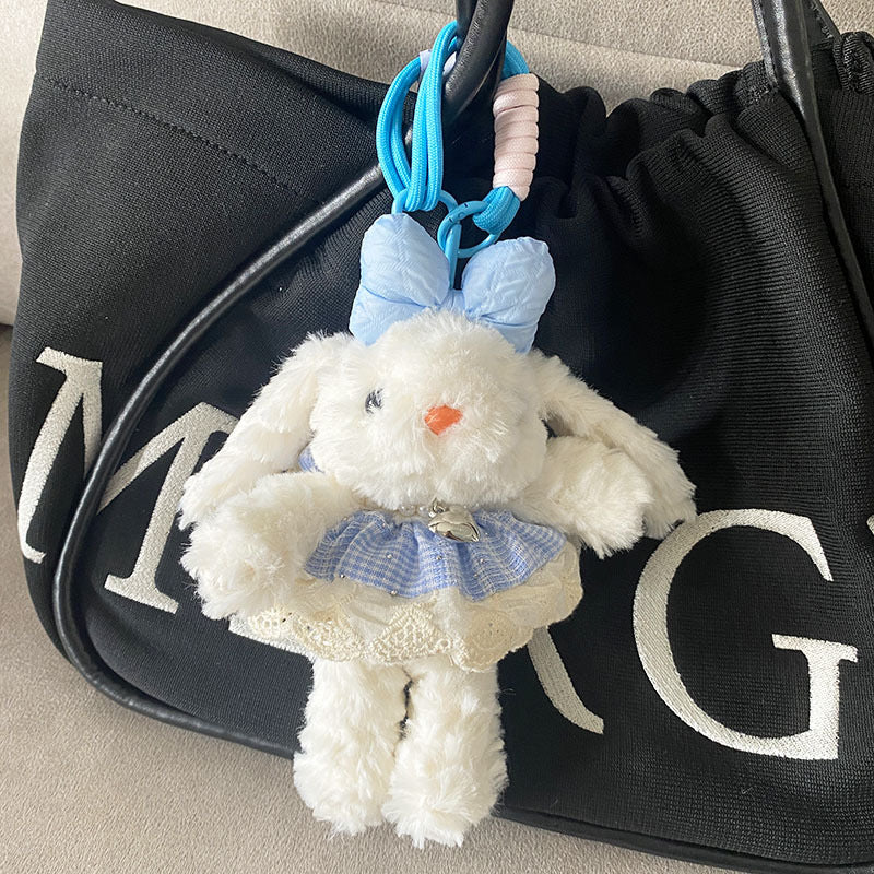 Cute Tulip Gauze Skirt, Long Ears, Rabbit Bag Pendant, High-End Plush Pendant, Keychain, Bestie Gift