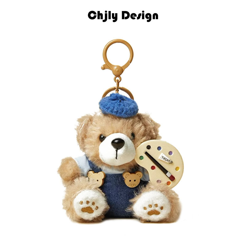 New Niche Baked Bear Bag Pendant, High-End Plush Toy, School Bag Pendant, Cute Keychain