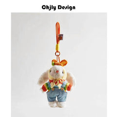 Cute Tulip Gauze Skirt, Long Ears, Rabbit Bag Pendant, High-End Plush Pendant, Keychain, Bestie Gift