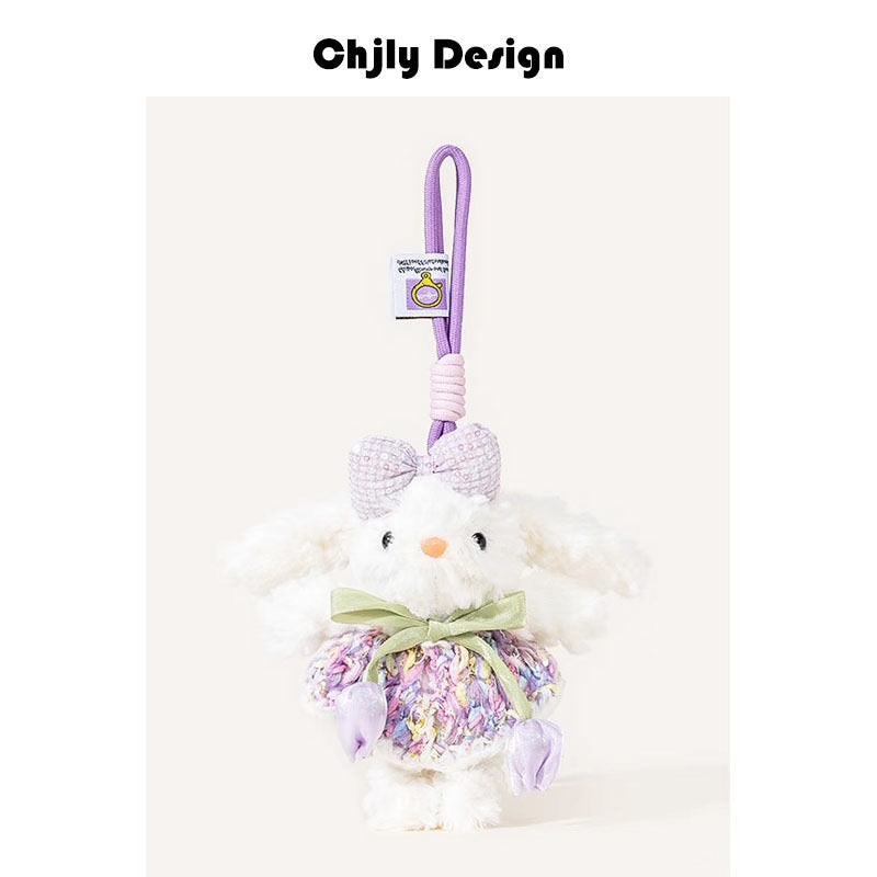 Cute Tulip Gauze Skirt, Long Ears, Rabbit Bag Pendant, High-End Plush Pendant, Keychain, Bestie Gift
